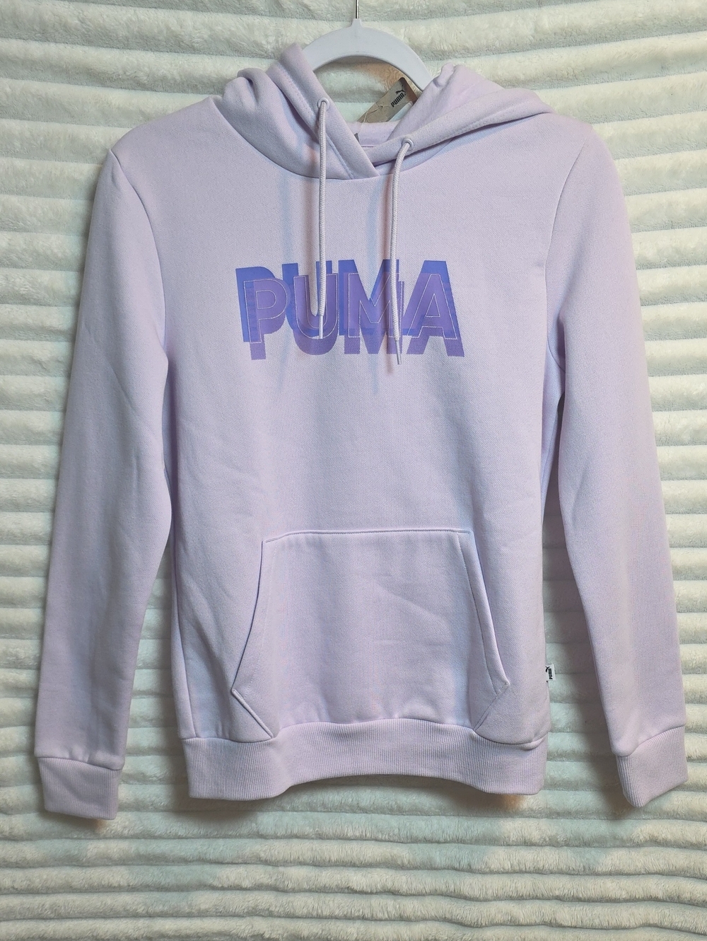 0240 Puma Light Lavender Hoodie with Purple Logo